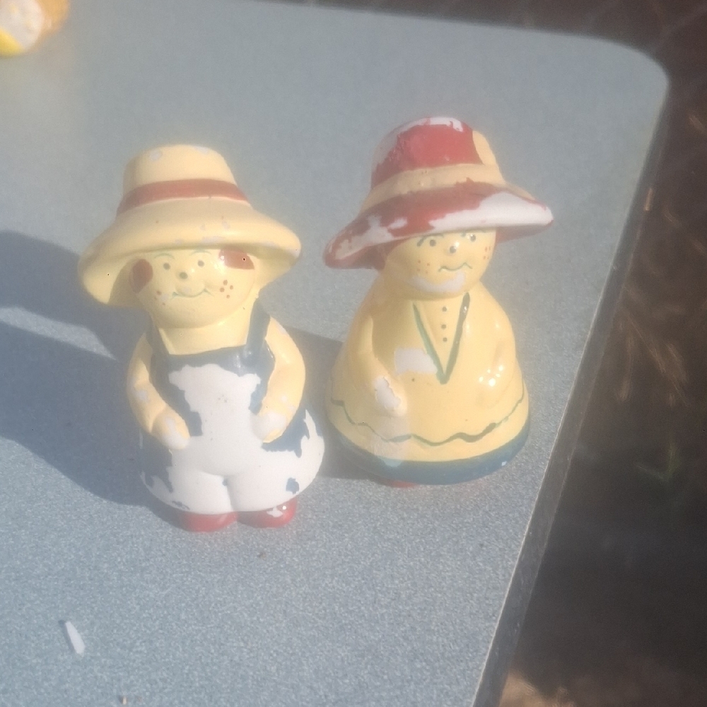 Source Unknown Yellow and Red Dolls with Accessories